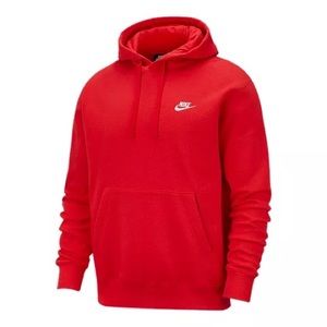 SIZE MEDIUM MENS RED NIKE HOODIE .